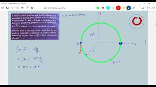 jeeadv 16A small bead of mass m and positive charge q mounted on a fixed thin smooth horizontal [upl. by Rebmyt]