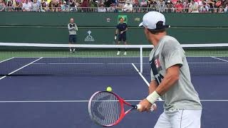 Diego Schwartzman amp Roger Federer  2019 Indian Wells Practice Clip 1 [upl. by Tecu826]