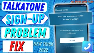 Talkatone sign up problem  Talkatone unable to signup error FIX 2024 [upl. by Barrus]