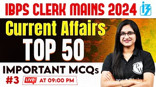 IBPS Clerk Mains Current Affairs  Top 50 Important MCQs  by Sushmita Maam 3 [upl. by Eirruc]