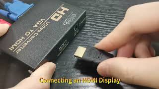 With the VGA to HDMI converter eKLVH VGA hosts can also connect to HDMI display devices [upl. by Leonteen]