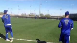 Sights and sounds from Royals spring training Myers and Francoeur throw [upl. by Salome913]