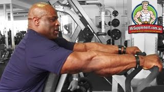 Ronnie Colemans Hammer Strength Row  Back Exercise 4 [upl. by Kcirdnek]