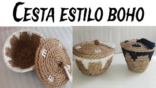 CESTA BOHO Hecha con Cuerda de Yute [upl. by Muns451]