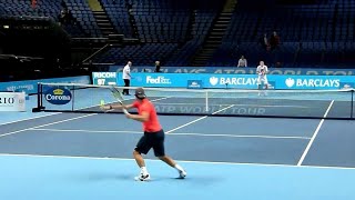 Nadal Practice Court Level  Rafael Nadal Forehand Backhand Close Up [upl. by Ennaillek]