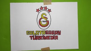 HOW TO DRAW A GALATASARAY LOGO STEP BY STEP drawing art draw footballshorts galatasaray [upl. by Oel]