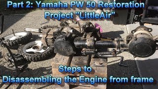 Part 2 Disassembling the engine from frame Yamaha PW50 [upl. by Bakemeier]