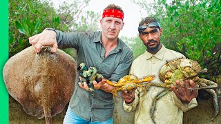 Aboriginal Catch and Cook in West Australia Raw Sting Ray Liver [upl. by Allerie]