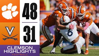 Clemson Football  Clemson Scores 48 Takes Down Virginia in Death Valley [upl. by Demetris672]