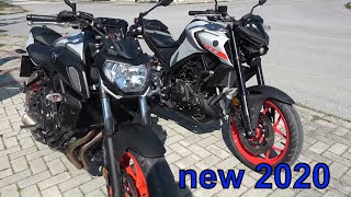 YAMAHA MT 03 amp MT 07 comparison side by side [upl. by Wilkie]