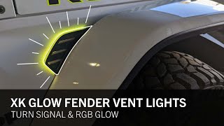 XK Glow JLJT Fender Vent Turn Signal w RBG Glow [upl. by Andert]