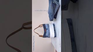 How to sew small denim tote bag tutorial from old jeans waistbands wandeeeasysewing diytotebag [upl. by Airahcaz536]