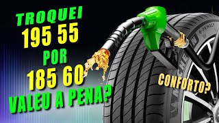 Trocar de Pneu 19555 R15 para 18560 R15 Vale a Pena [upl. by Ueihtam566]