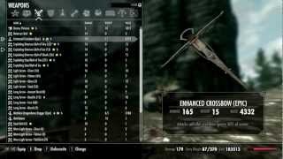 Skyrim 16 Dawnguard Enhanced Crossbow exploding dwarven bolt of ice fire and shock [upl. by Grekin]