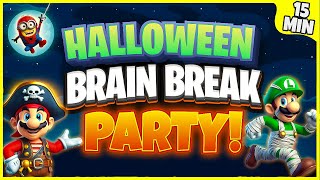 Halloween Brain Break Party  Halloween Games For Kids  Halloween Freeze Dance  Danny Go Noodle [upl. by Nor]