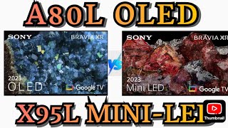 Sony XRX95L Flagship Mini LED vs XRA80L OLED picture comparison in Cinema Mode [upl. by Dardani642]