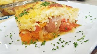 Pastel de arroz con pollo y vegetales asados [upl. by Ayetal]