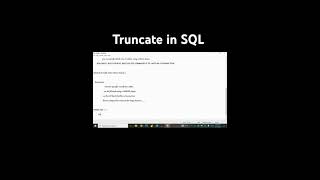 Truncate in SQL with examples coding trendingshorts trending [upl. by Ahsanat]