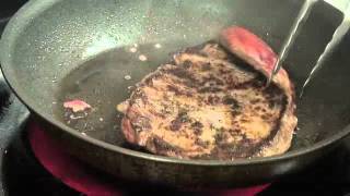 Pan Seared Sirloin with Melted Gorgonzola Steak and Potatoes Class [upl. by Aokek642]