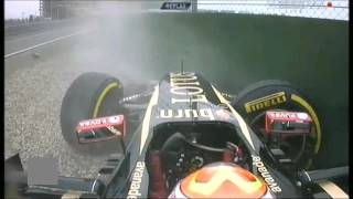 F1 china maldonado crash in pit lane [upl. by Aitselec]