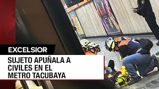 Hombre apuñala a cuatro personas en el Metro Tacubaya de la CDMX [upl. by Enahsed]