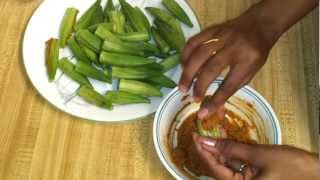 Stuffed okra fry  Bharvaa bhindi [upl. by Pentheam]