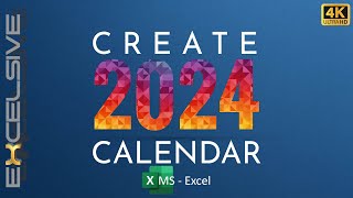 Create a Dynamic amp Printable Calendar for Any Year in Excel 2024 amp Beyond [upl. by Scottie]