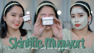 Review Skintific Mugwort Anti Pores and Acne Clay Mask  Before After [upl. by Valdemar]