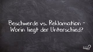 Beschwerde vs Reklamation  Worin liegt der Unterschied [upl. by Hobbie]