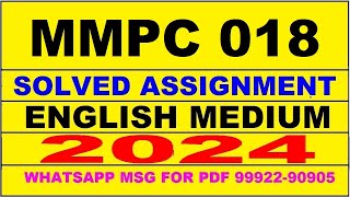 mmpc 18 solved assignment 2024  mmpc 18 solved assignment in english 202324  mmpc 18 2024 [upl. by Huda937]