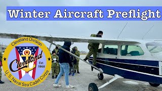 Cessna 172 Preflight Inspection during harsh winter conditions [upl. by Keeton]