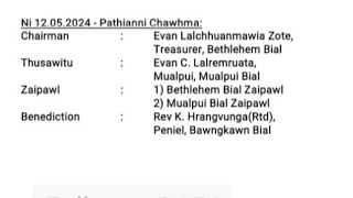 Bial 5 Joint Revival Ni 12524 Pathianni Chawhma Bawngkawn Biak In [upl. by Hugues]