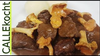 Saftiges Gulasch vom Wild zubereiten und schmoren  Wildragout Omas Rezept [upl. by Phedra385]