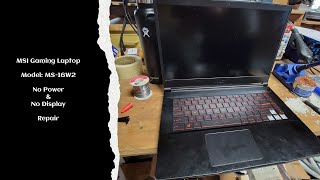 Quick Fix MSI Gaming Laptop No Power and No Display Repair [upl. by Natsyrt]