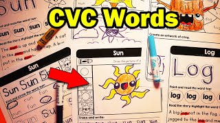 CVC Words Worksheets for Classrooms or Homeschooling [upl. by Claudette598]