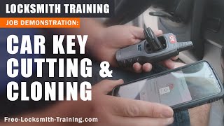 Vehicle Key Duplication amp Cloning  How to Cut and Program a Car Key  FreeLocksmithTrainingcom [upl. by Meter]