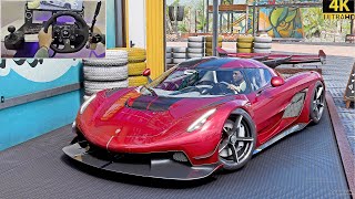 1500HP Koenigsegg Jesko  Forza Horizon 5  Steering Wheel Gameplay [upl. by Leotie]