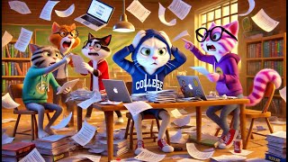 Cats College Journey to Graduation Glory cat cute ai catlover catvideos cutecat aicat [upl. by Rosenstein]