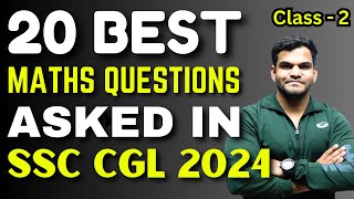 20 Best Maths Questions Asked in SSC CGL 2024 Pre  Class  1  UC LIVE  By Anant Sir [upl. by Suedaht]