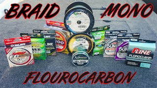 Which Fishing Line Braid vs Fluorocarbon vs Mono [upl. by Aznerol871]