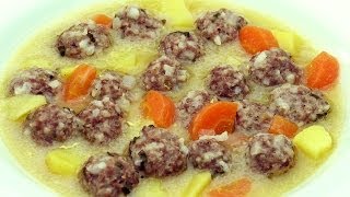 Hackfleischbällchen Rezept  Suppe mit Avgolemono [upl. by Ddot]