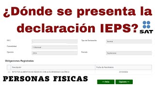 ¿Dónde se presenta la declaración Pago definitivo IEPS [upl. by Pierette]