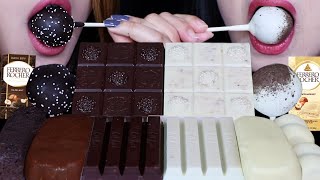 ASMR DARK VS WHITE CHOCOLATE FERRERO ROCHER BARS CAKE POPS MAGNUM ICE CREAM MILKA OREO KITKAT 먹방 [upl. by Daigle]