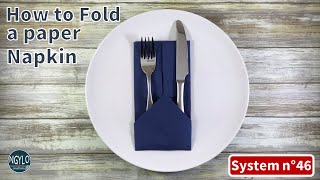 How to fold a paper napkin  cutlery pocket  Napkin Folding [upl. by Kane476]