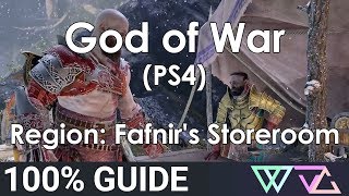 God of War PS4  100 Guide Fafnirs Storeroom Completion Walkthrough [upl. by Sherourd]