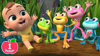 Five Little Speckled Frogs  Nursery Rhymes Compilation  Lalafun Animal Time [upl. by Gader]