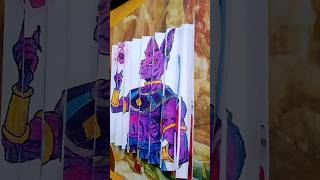 Whis😈 x Beerus⚡। Lenticular Art। anime art lenticular whis beerus shorts [upl. by Rebmyk]