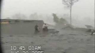 AMAZING RAW VIDEO Hurricane Katrina roof top flooding St Bernard La [upl. by Aihsenek883]