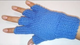 COMENZANDO A TEJER UN GUANTE SIN DEDOS  DIY HOW TO KNIT FINGERLESS GLOVES STEP BY STEP [upl. by Mairhpe]