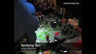 Contactless residual solder removal  Finetech Rework Station [upl. by Prochoras]